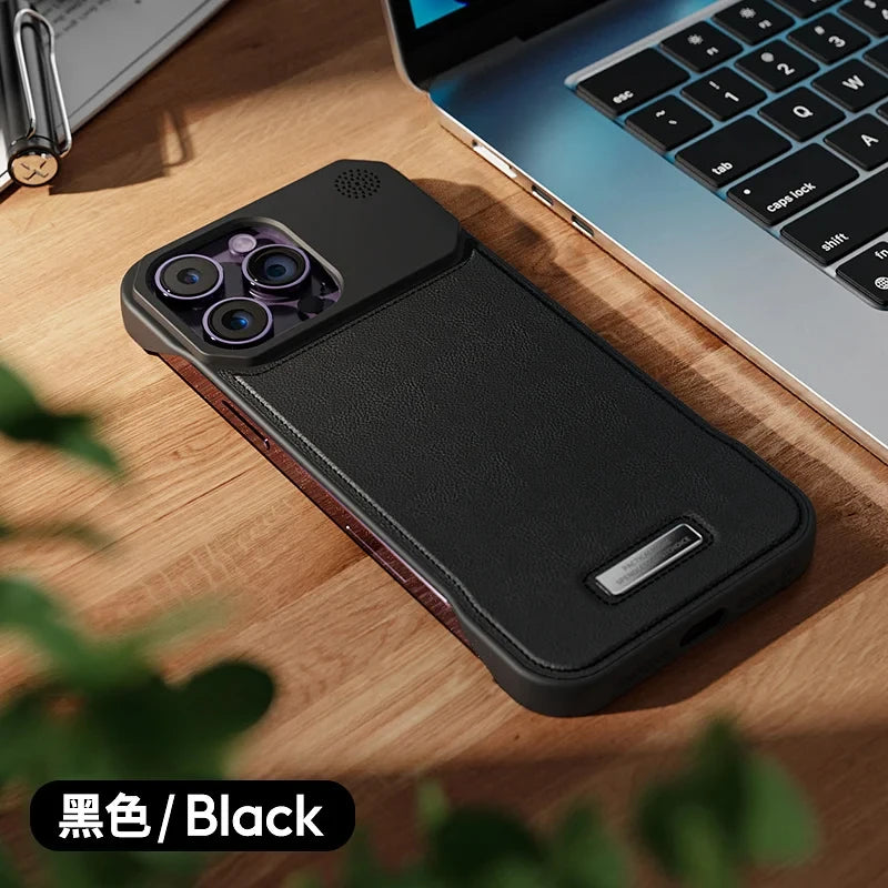 Luxuriöse magnetische PU-Leder Hülle für iPhone 17