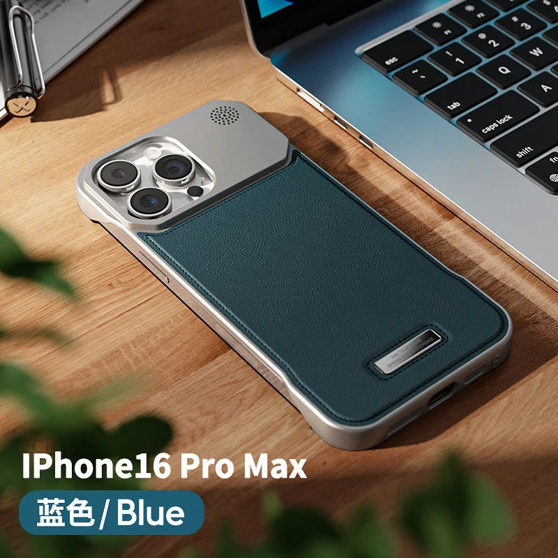 Luxuriöse magnetische Lederhülle für iPhone 17 Pro Max