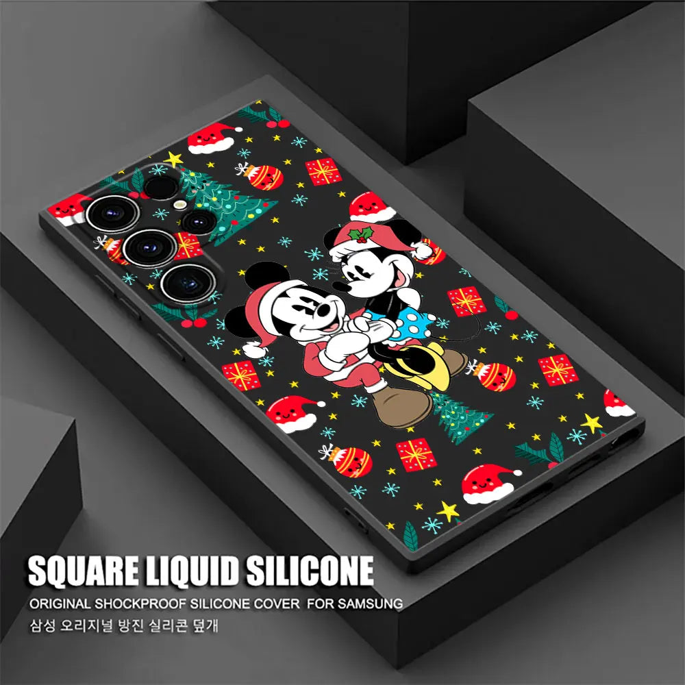 Weihnachts-Minnie-Mickey Hülle für Samsung S25