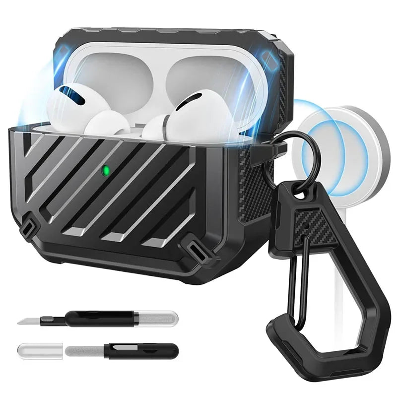 Hülle für AirPods Pro 1/2 Generation Hard Shell mit Karabiner