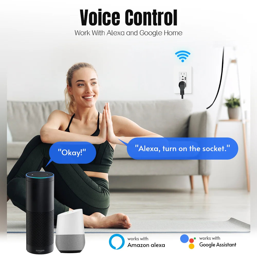 Smart Wi-Fi socket with USB-C &amp; voice control
