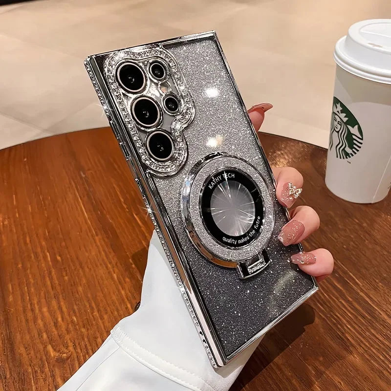 Luxus Glitzer Magsafe Diamant Hülle für Samsung S25