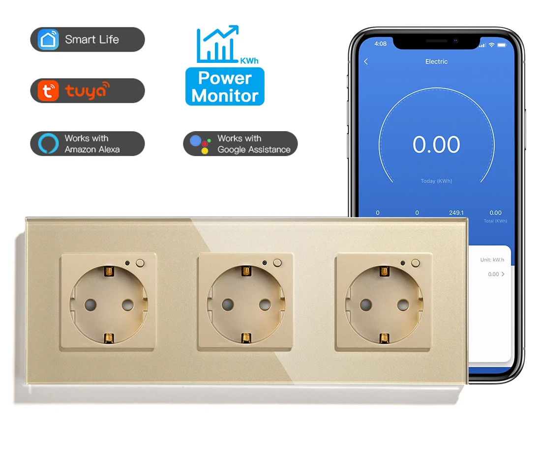 WLAN Smart Steckdose mit Glas Touch Panel & App