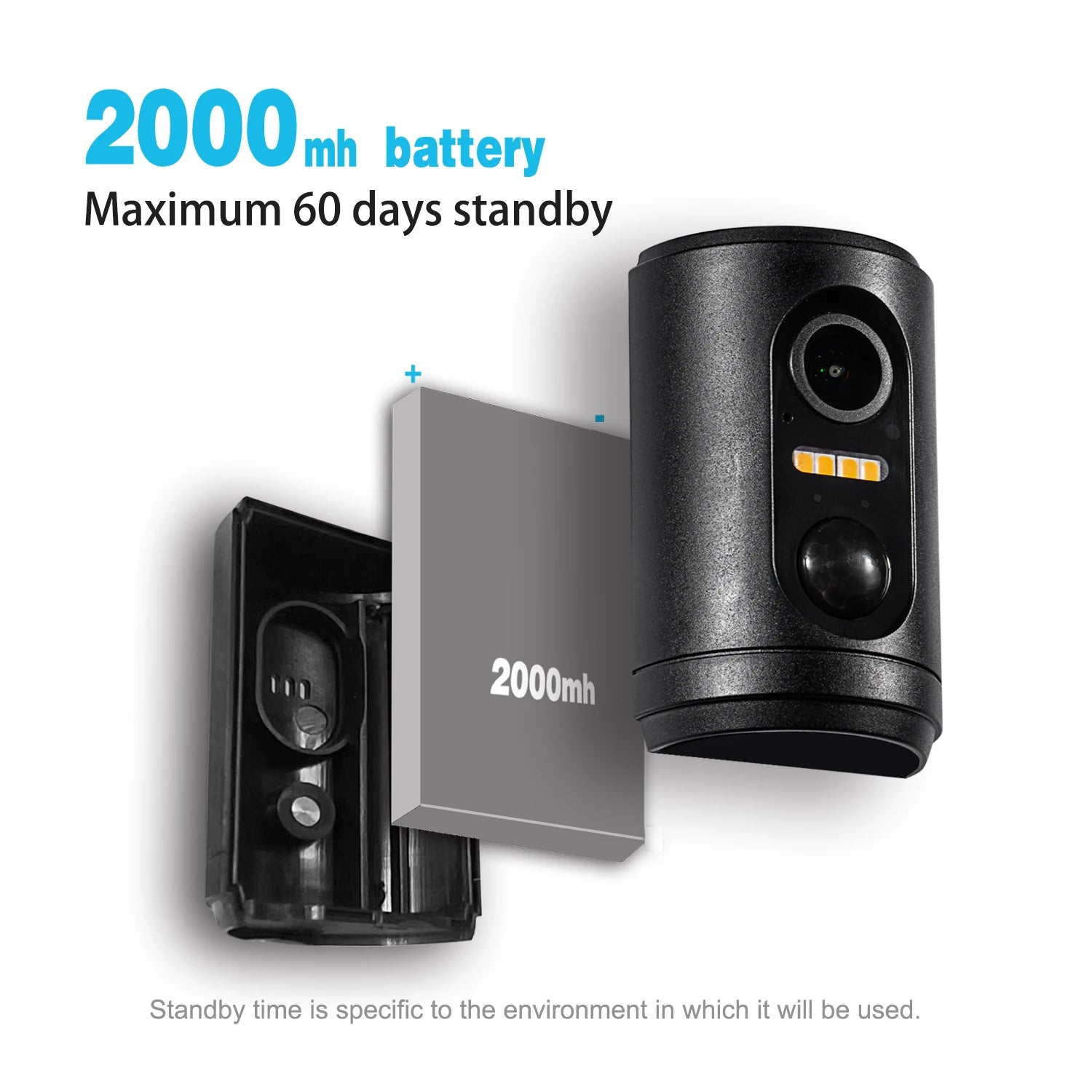 Mini WLAN Kamera Akku PIR Bewegungserkennung HD