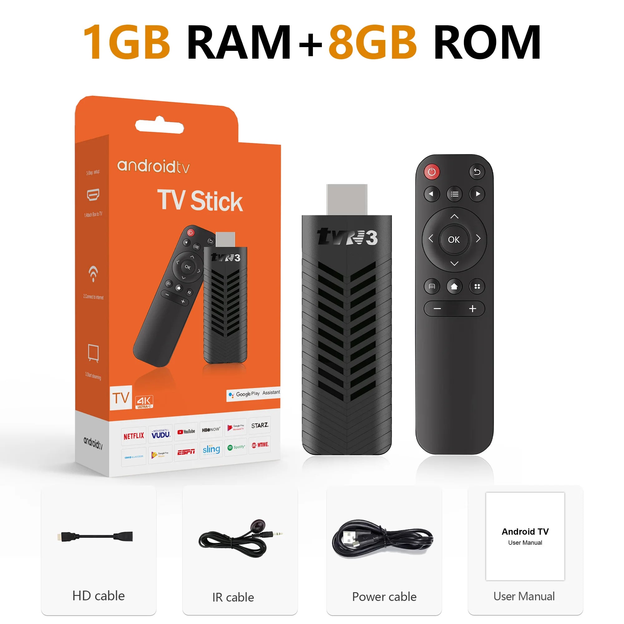 Smart TV Stick 4K HD TVR3 Plus Streaming Media