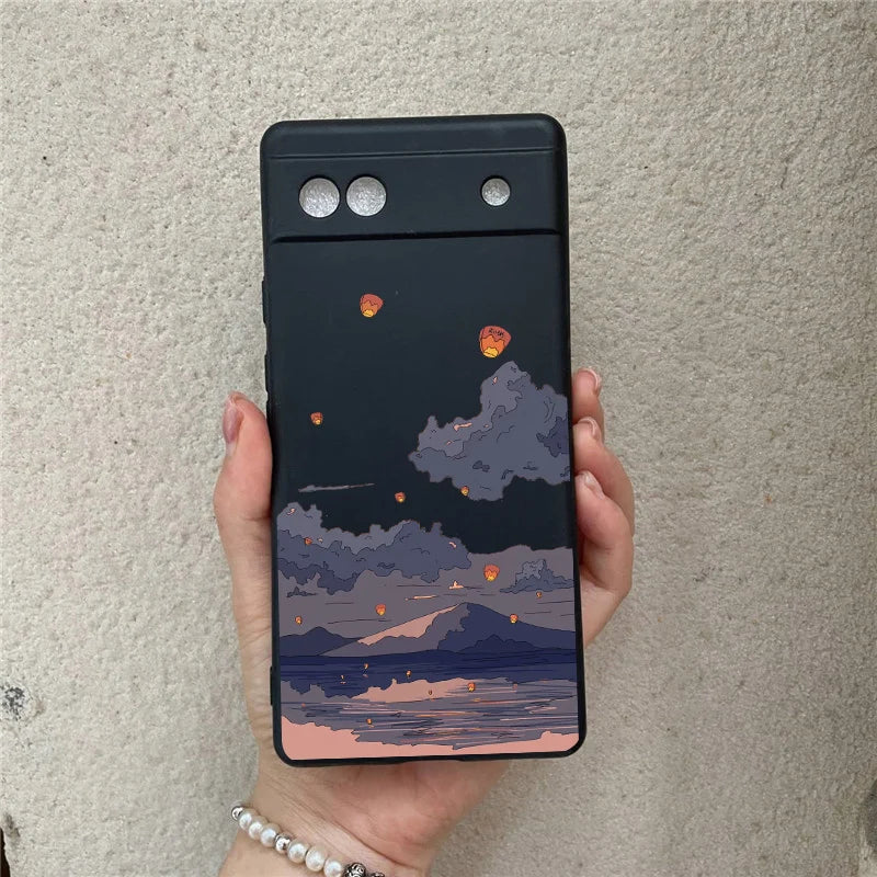 Anime Landschaft Hülle für Pixel 6–8 Pro