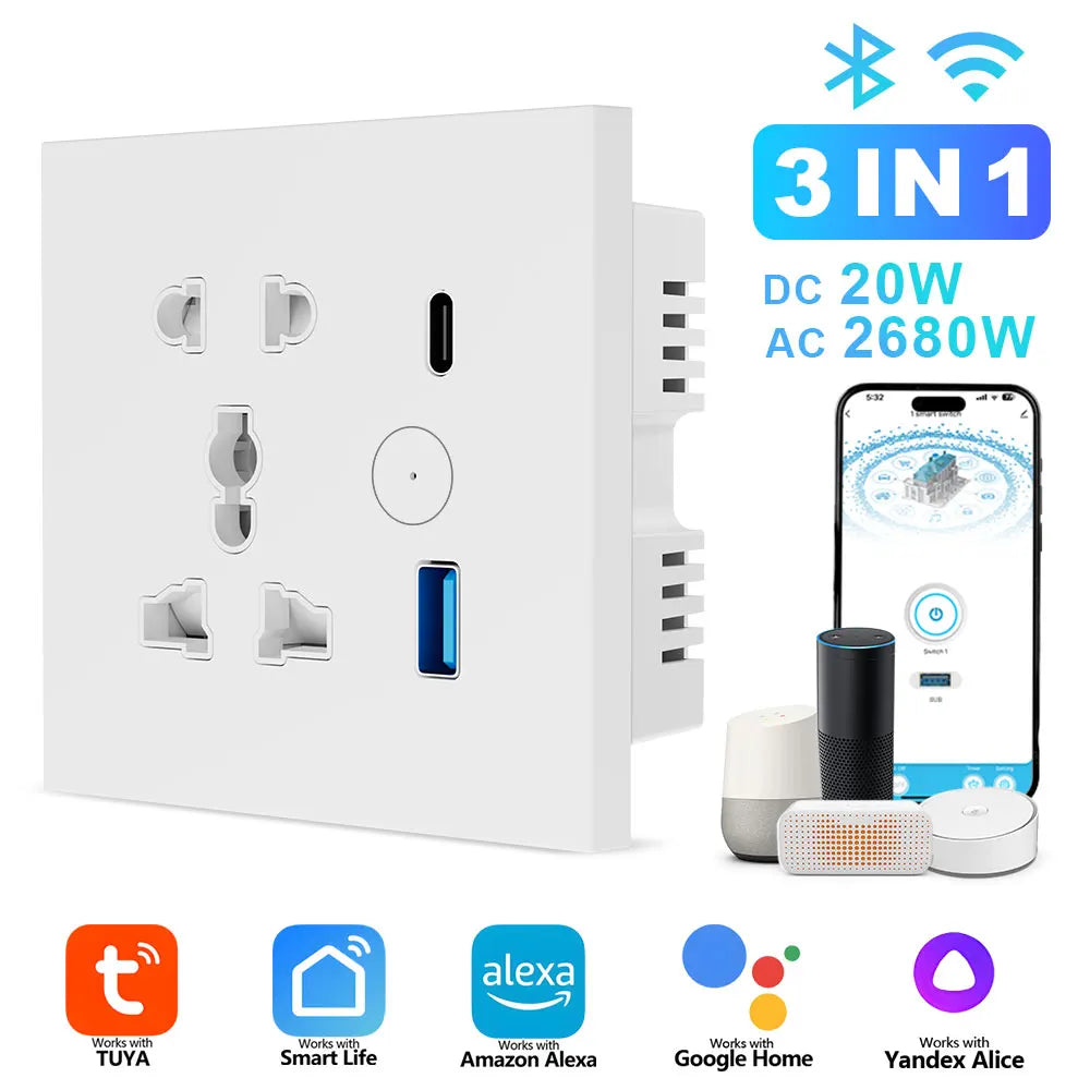 WLAN Smart Steckdose mit USB Typ-C Schnellladung