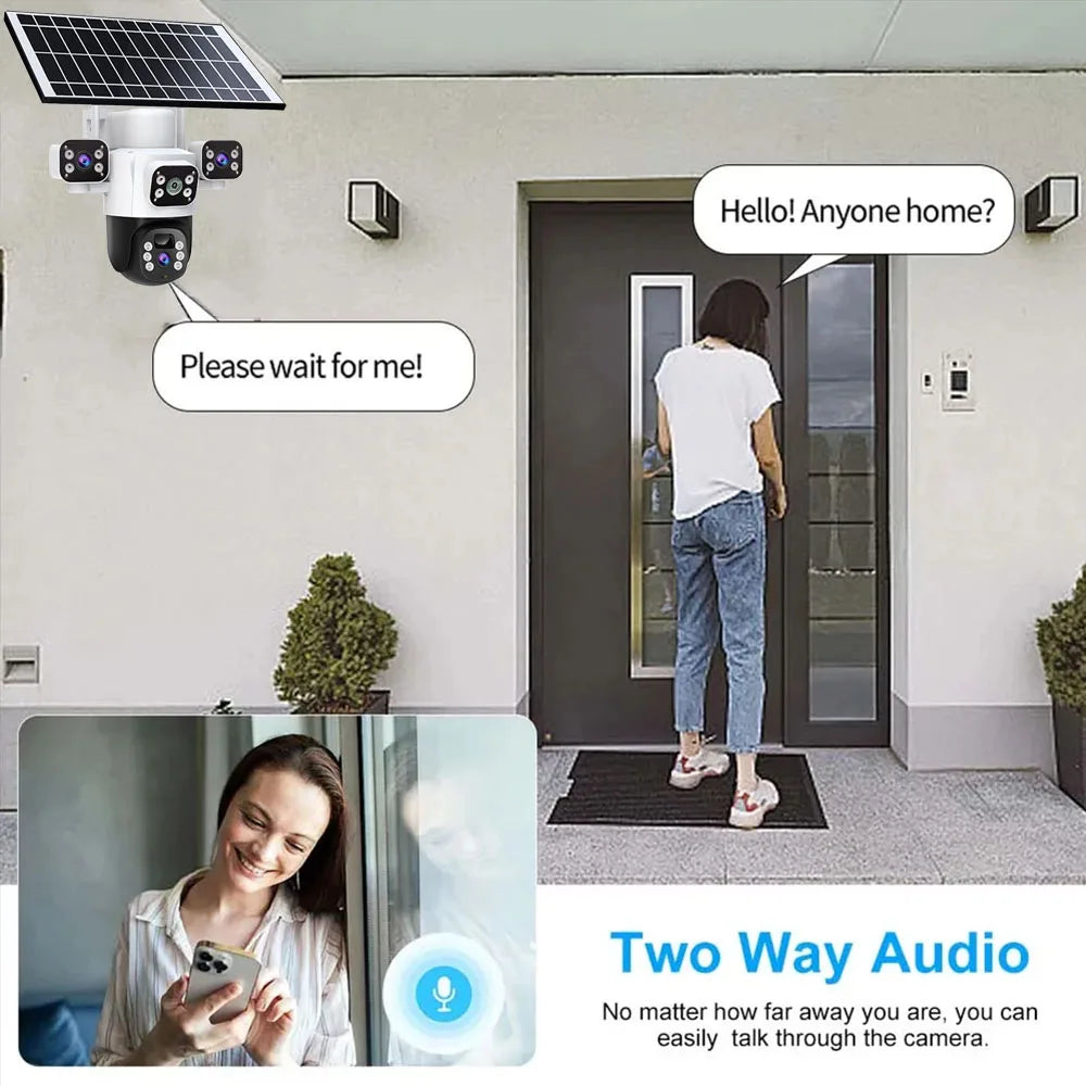 12MP Solar WLAN Überwachungskamera mit PTZ & 6K