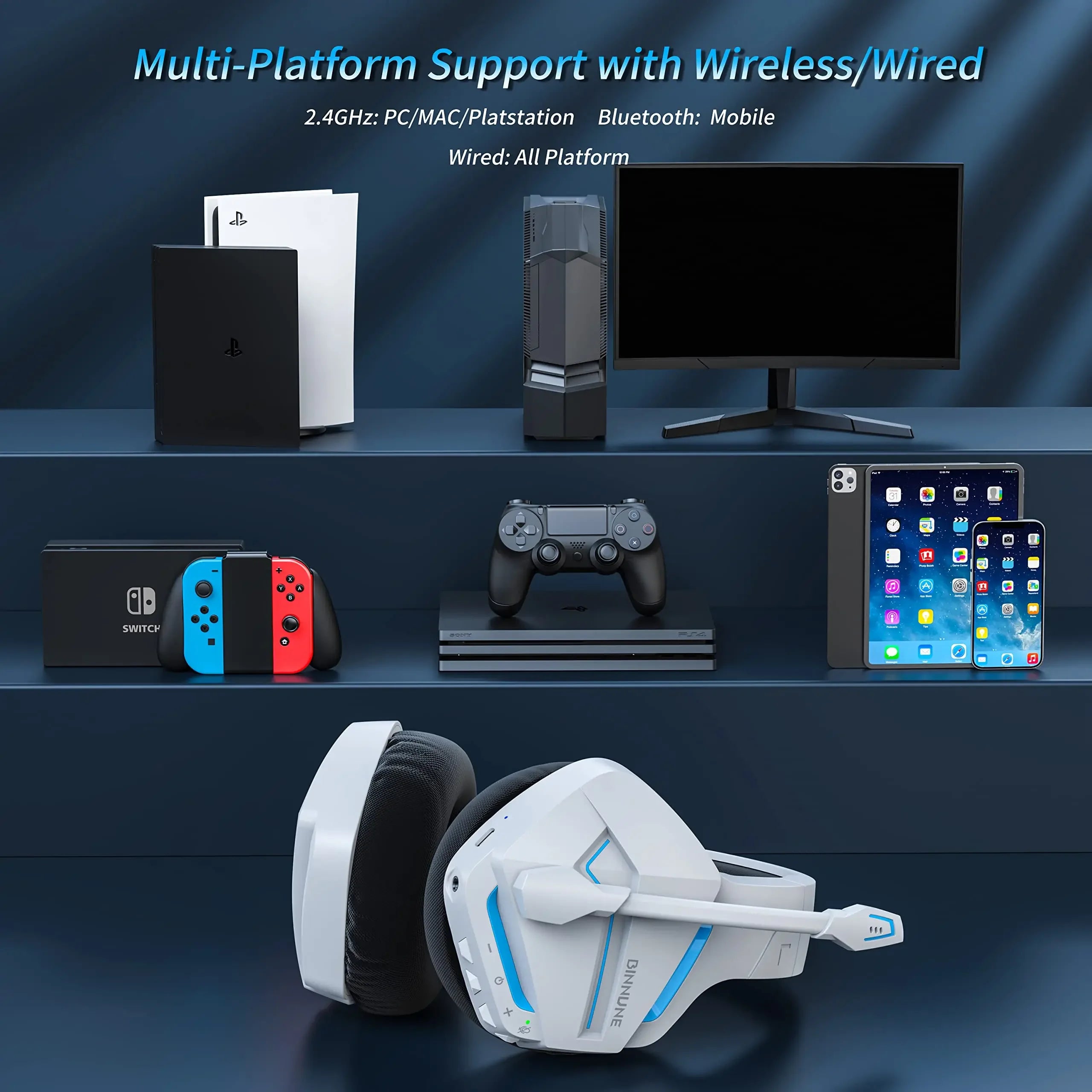 BINNUNE BW01 Wireless Gaming-Headset