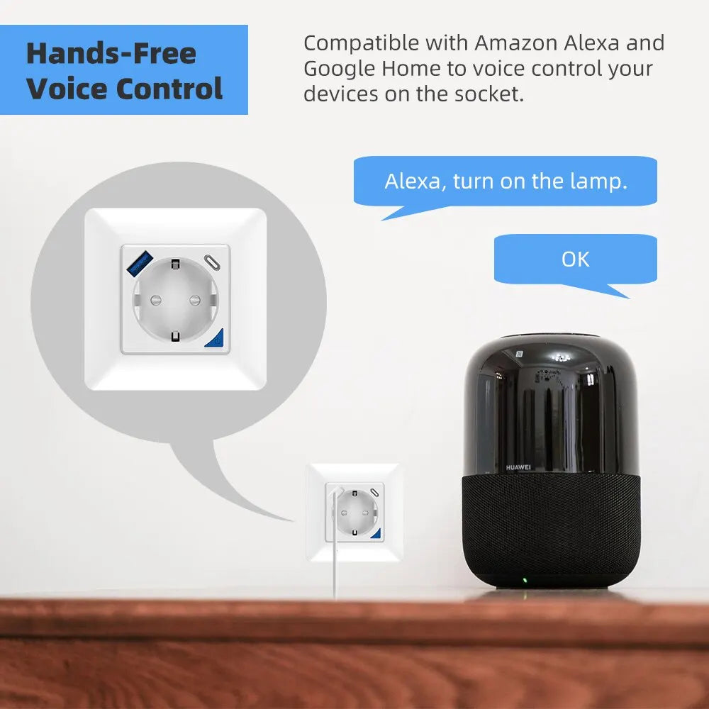 Tuya WiFi 16A EU Steckdose Smart Plug Timer