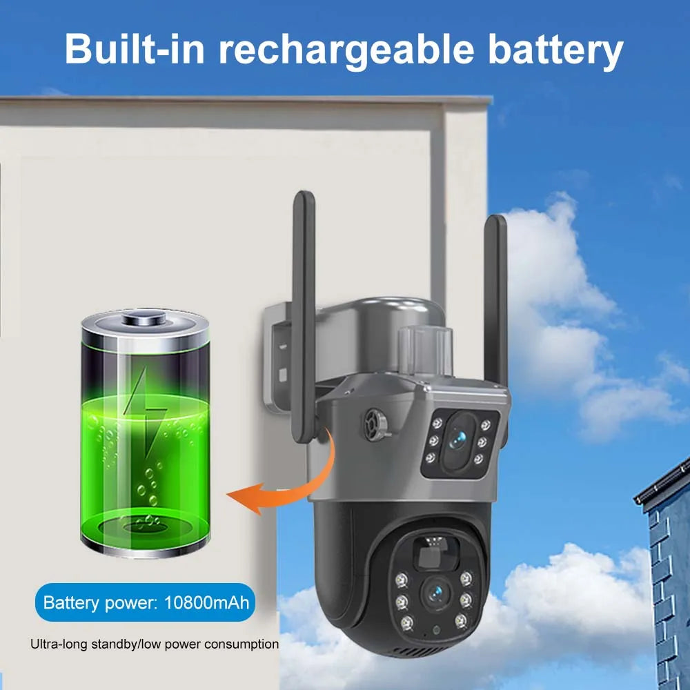4K 8MP WLAN Solarkamera mit PTZ und Dual-Objektiv