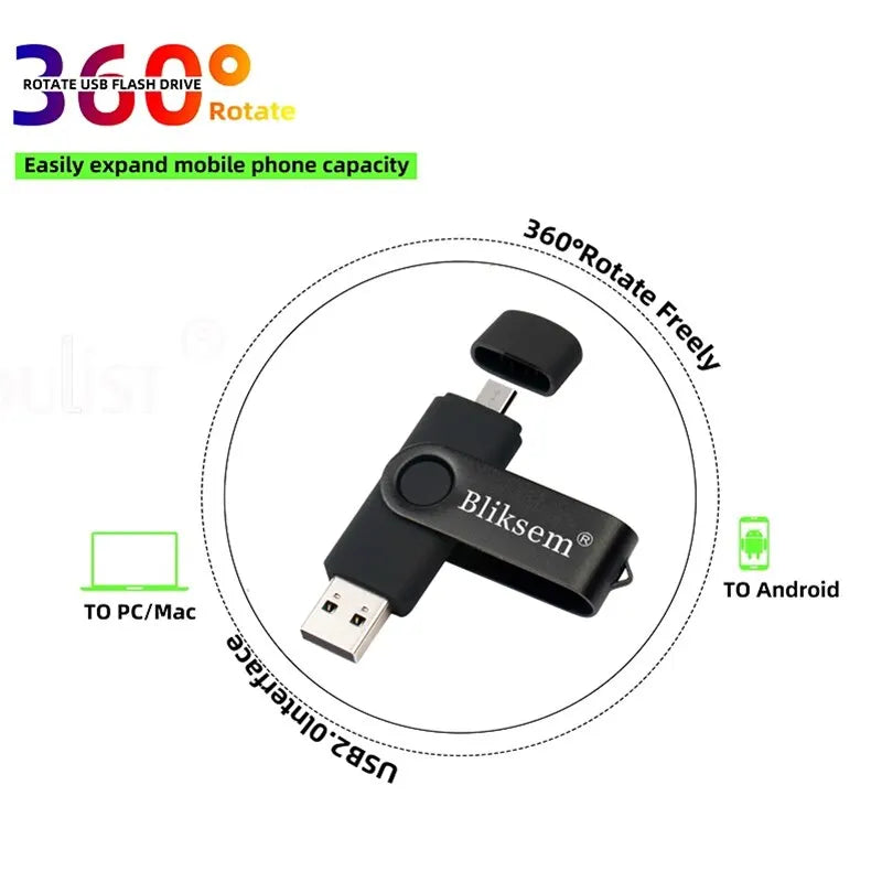 Bliksem OTG USB-Flash-Laufwerk 32GB 64GB Metall