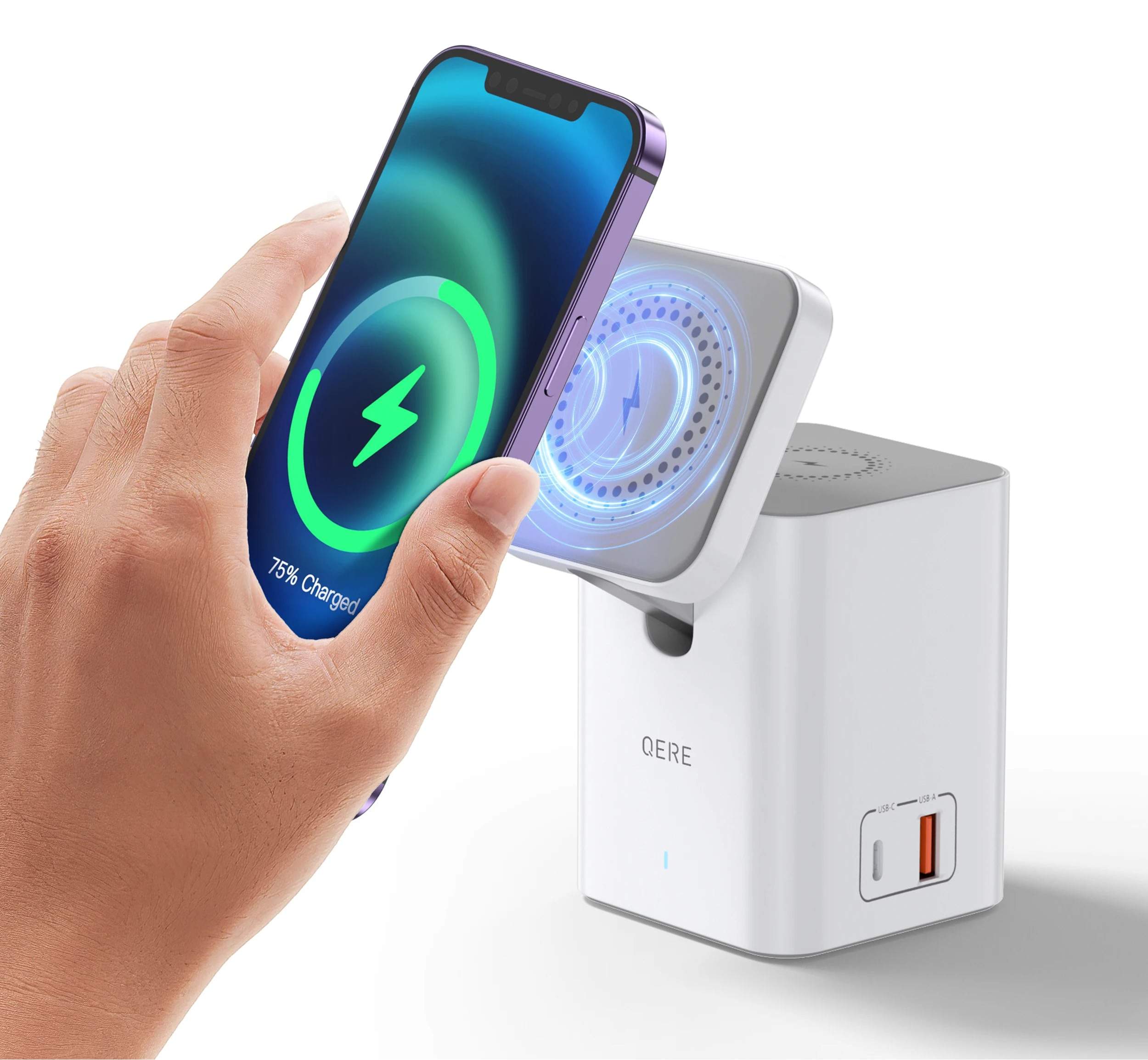 QERE Magnetic Mini Charger – Foldable &amp; Fast