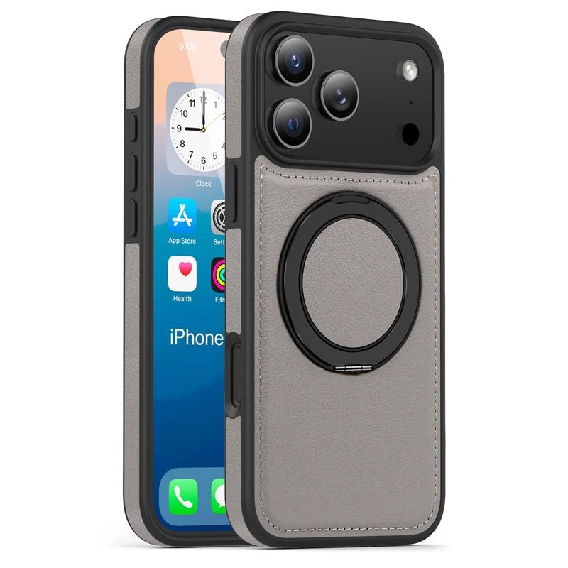 Lederhülle mit Magnet und Ständer für iPhone 17