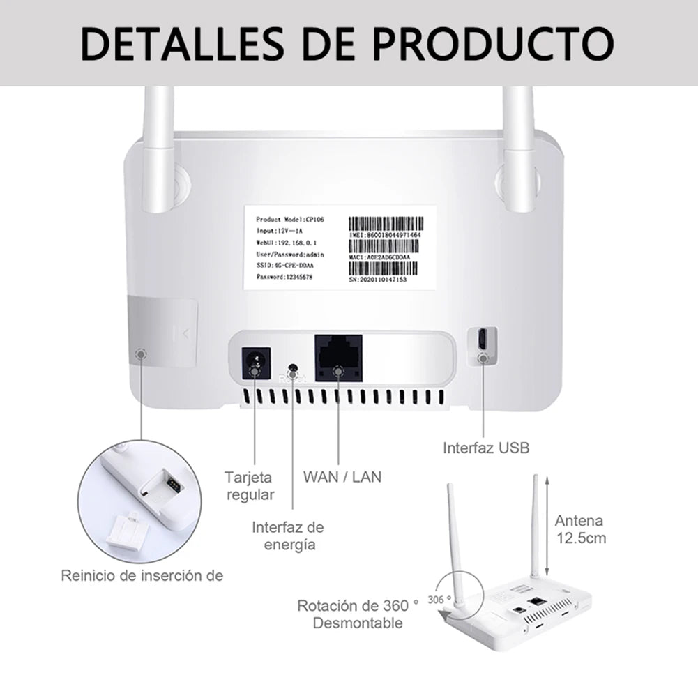 4G WLAN Router 300Mbps mit SIM Steckplatz