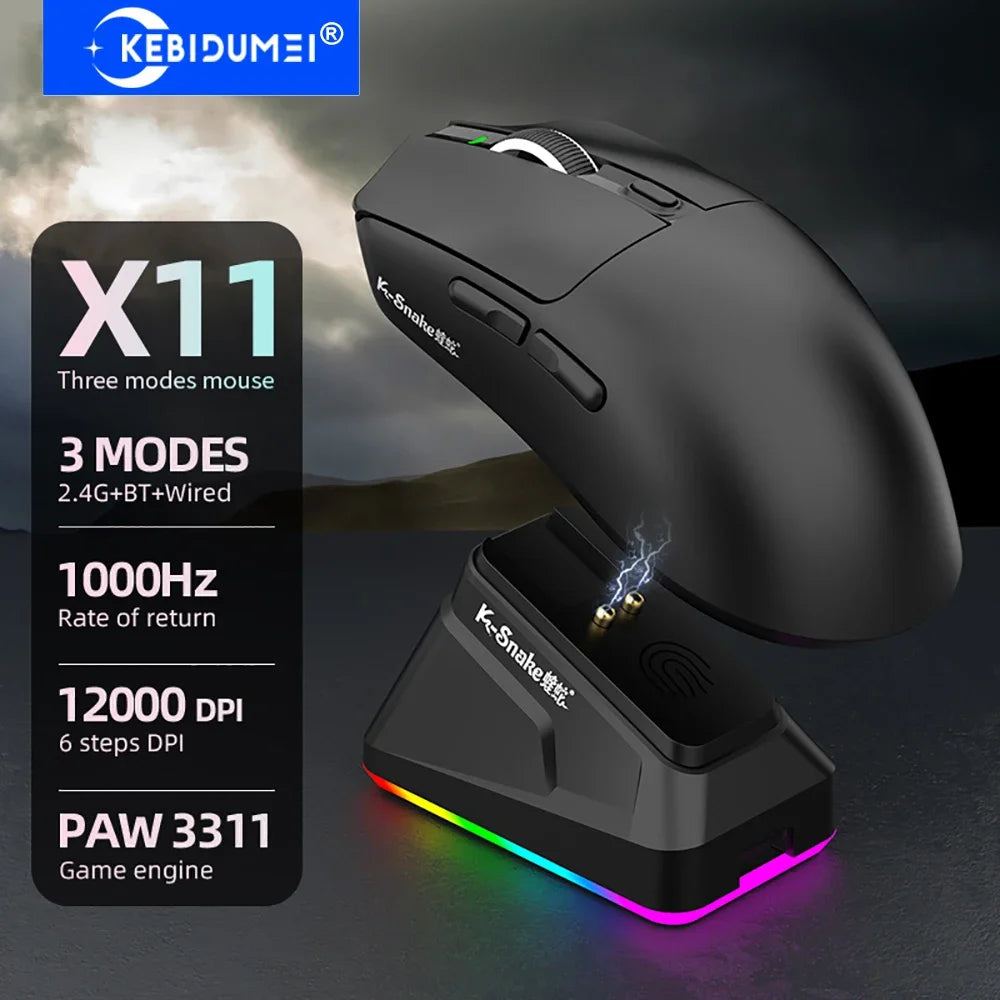 Kabellose Gaming-Maus mit RGB und 12000 DPI