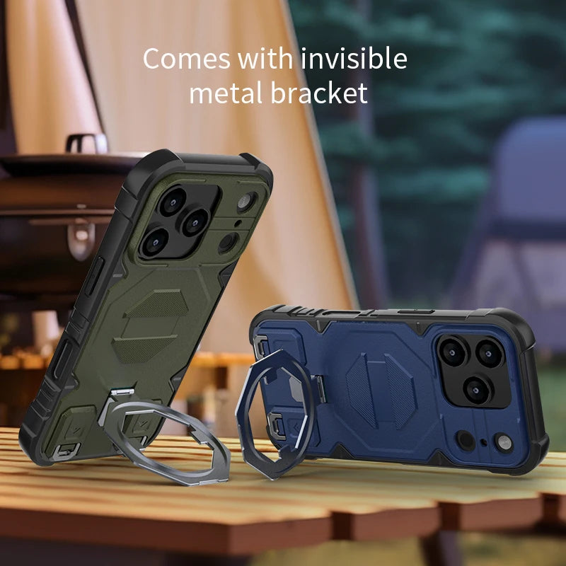 Magnetische Hülle mit Metallhalter für iPhone 17 Serie