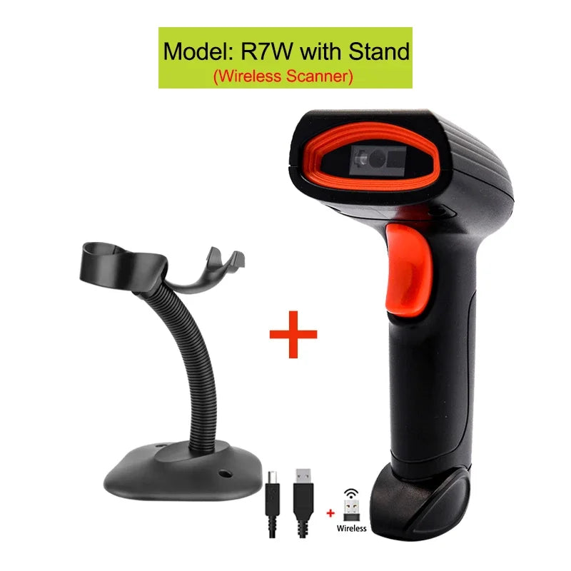 Kabelgebundener 1D-2D Scanner mit Halterung Bluetooth