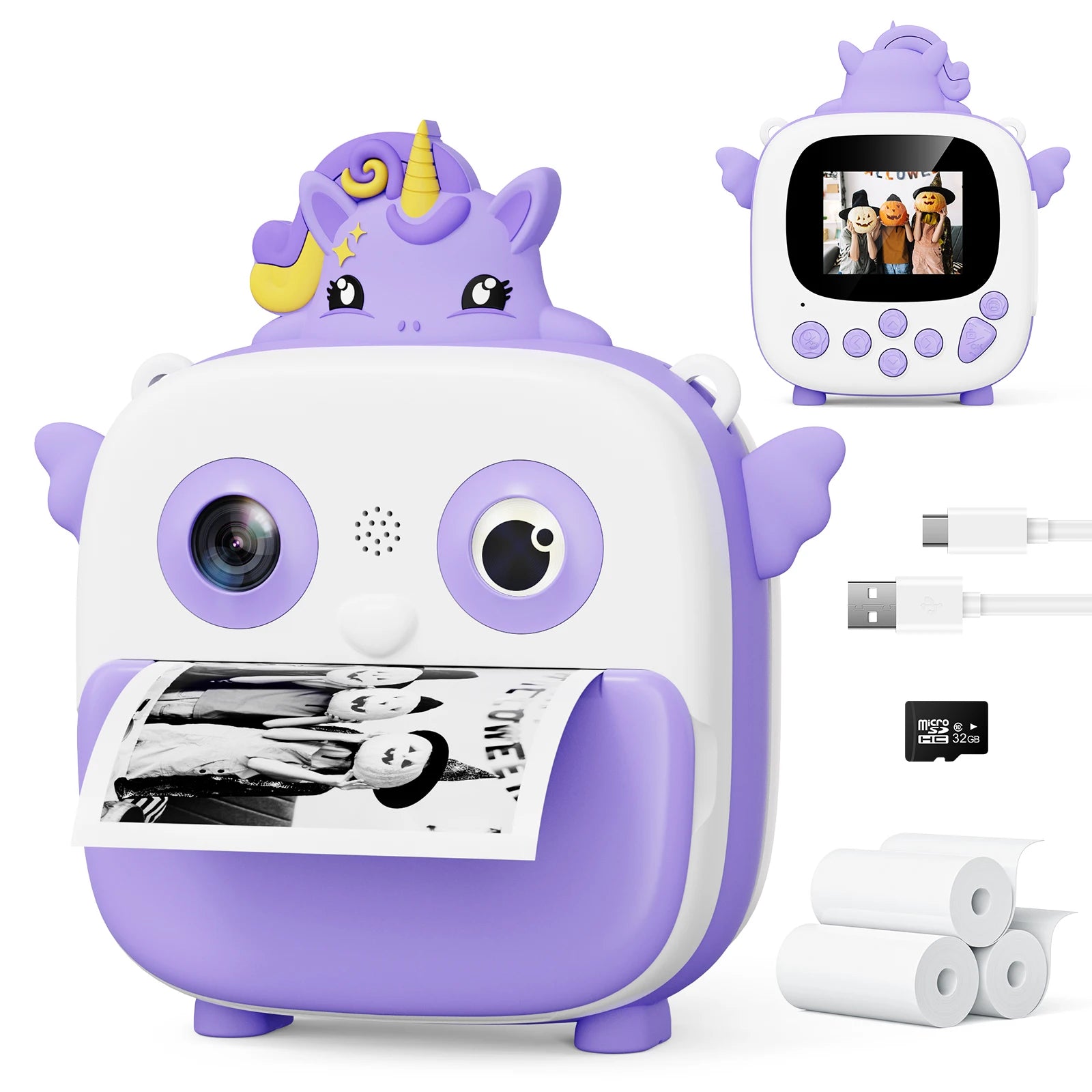 Kinderkamera Sofortdruck Selfie 1080P HD Mini Kamera