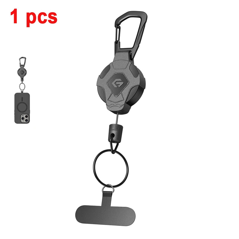 Einziehbarer Schlüsselanhänger mit Clip für Ausweis & Handy