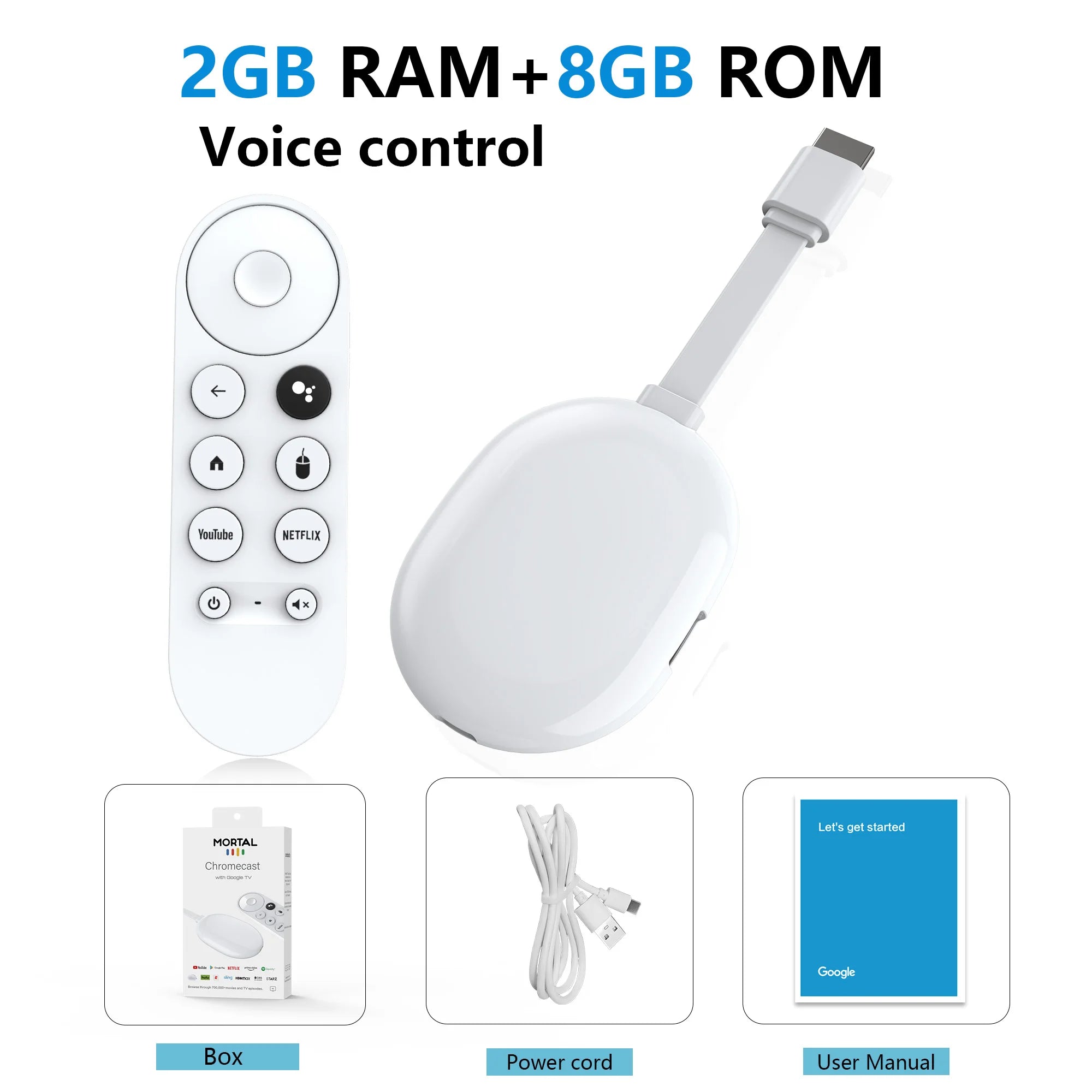 Android 14 Smart TV Stick with voice control