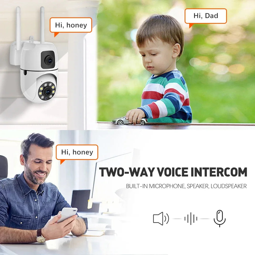 WiFi IP Kamera Dual Objektiv PTZ Indoor Monitor