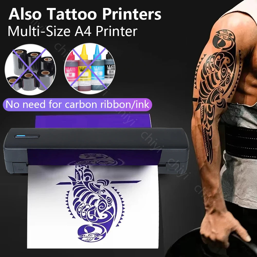 C80 Tattoo Schablonendrucker kabellos A4 Thermodruck