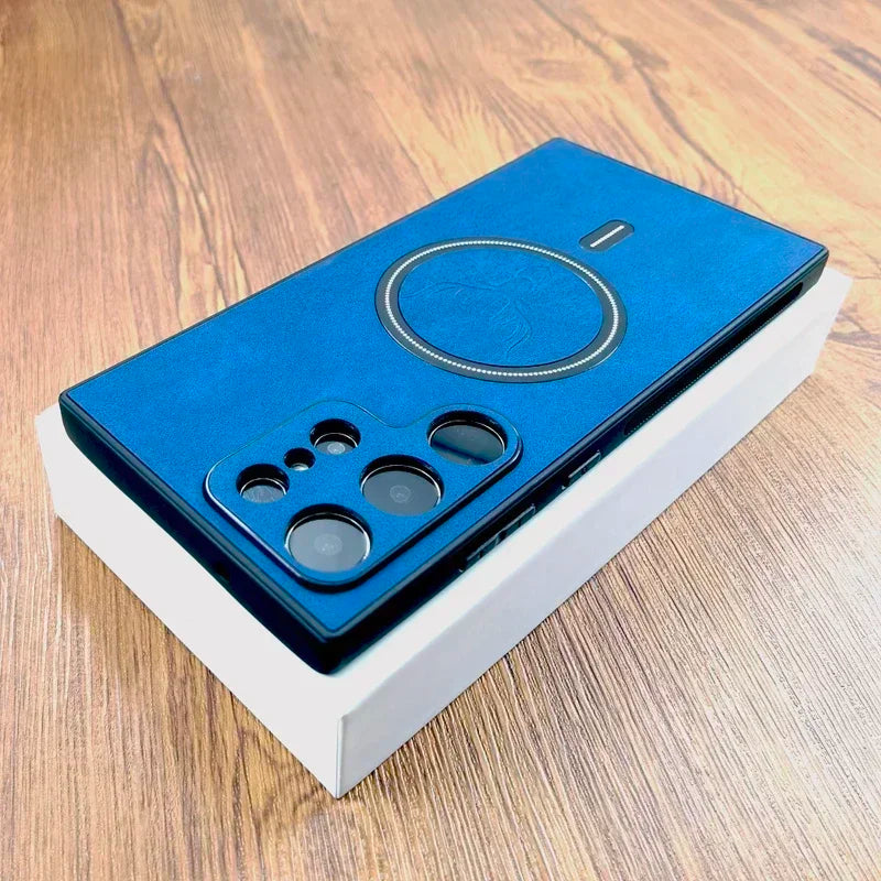 Vintage PU Lederhülle mit MagSafe