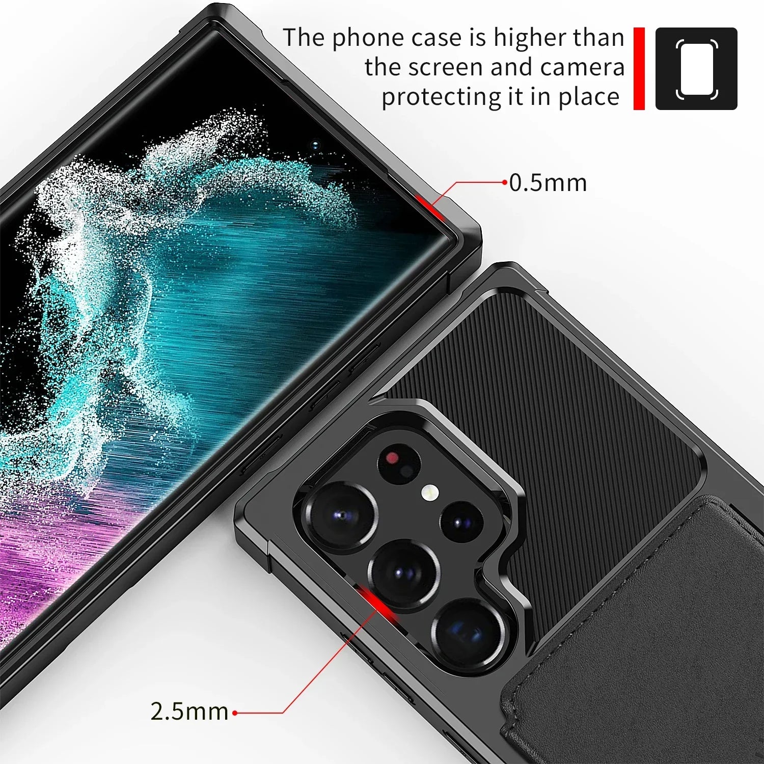 PU Leder Kartenetui Hülle für Galaxy S25/S24