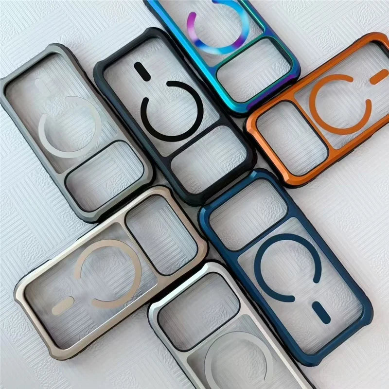 Transparente Aluminiumrahmen-Hülle für iPhone 17 Pro