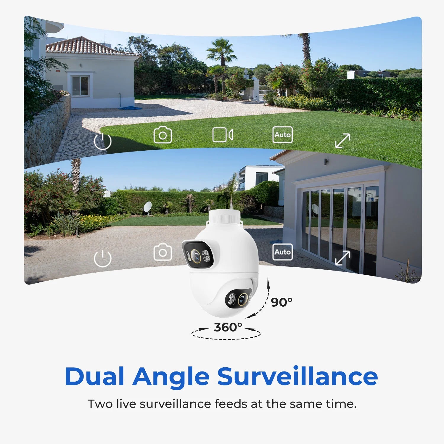 360° Dual-Lens Außenkamera mit WLAN & Farb-Nachtsicht