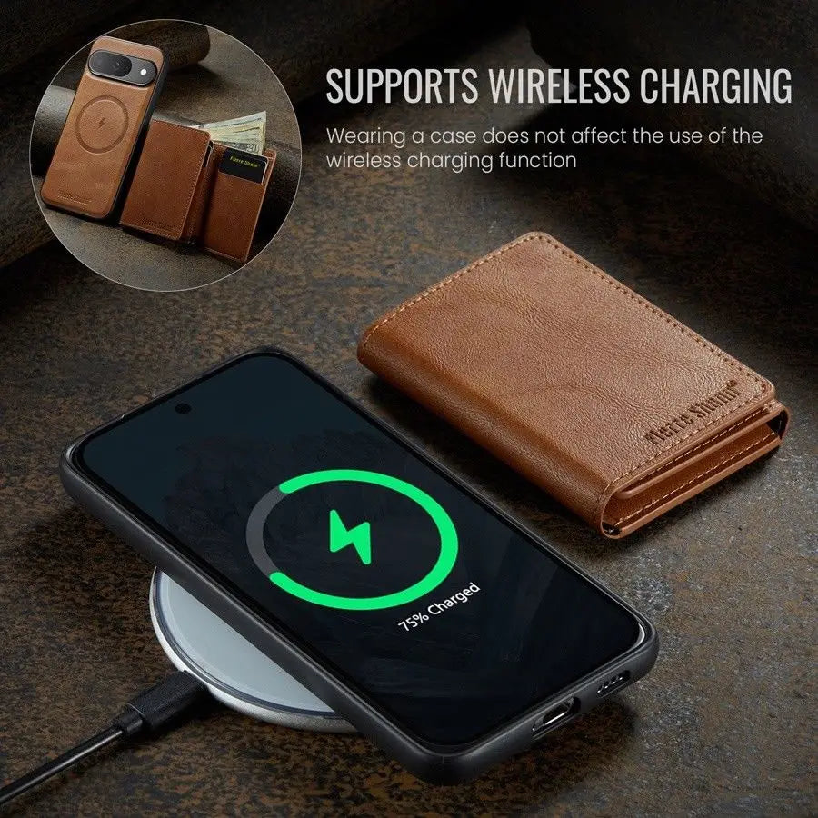 Magnetische Leder Wallet Hülle für Google Pixel 10