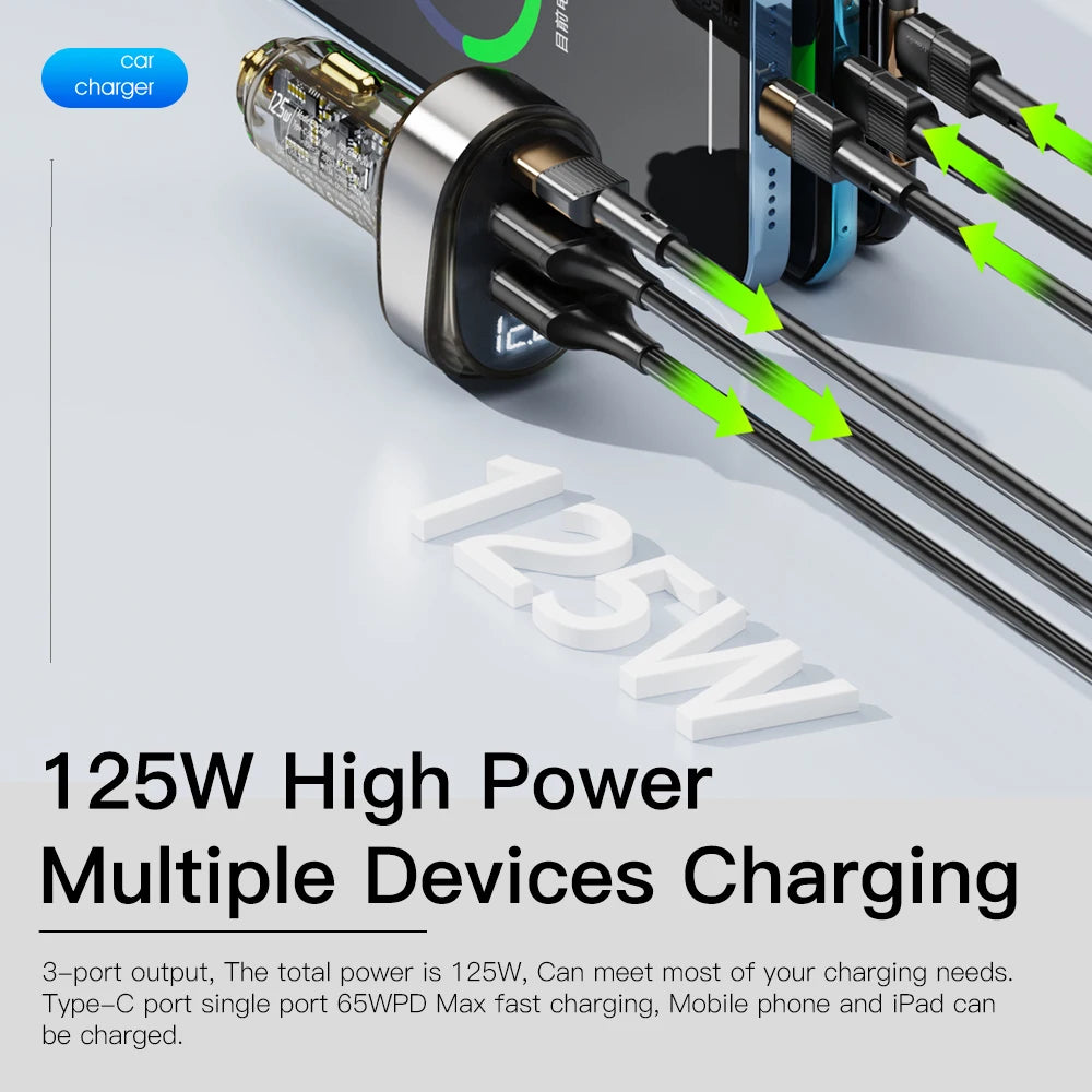 Essager 125W Auto Schnellladegerät mit Display