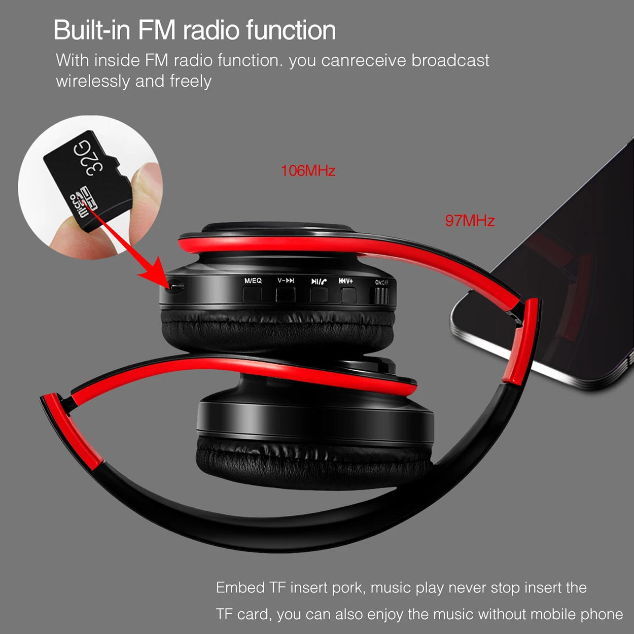 2025 Bluetooth Kopfhörer Over-Ear mit Mic