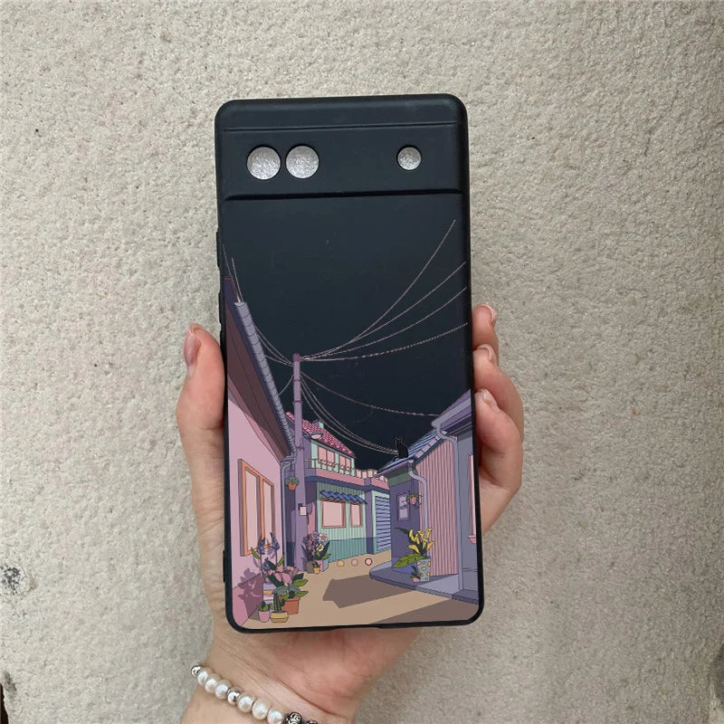 Anime Landschaft Hülle für Pixel 6–8 Pro