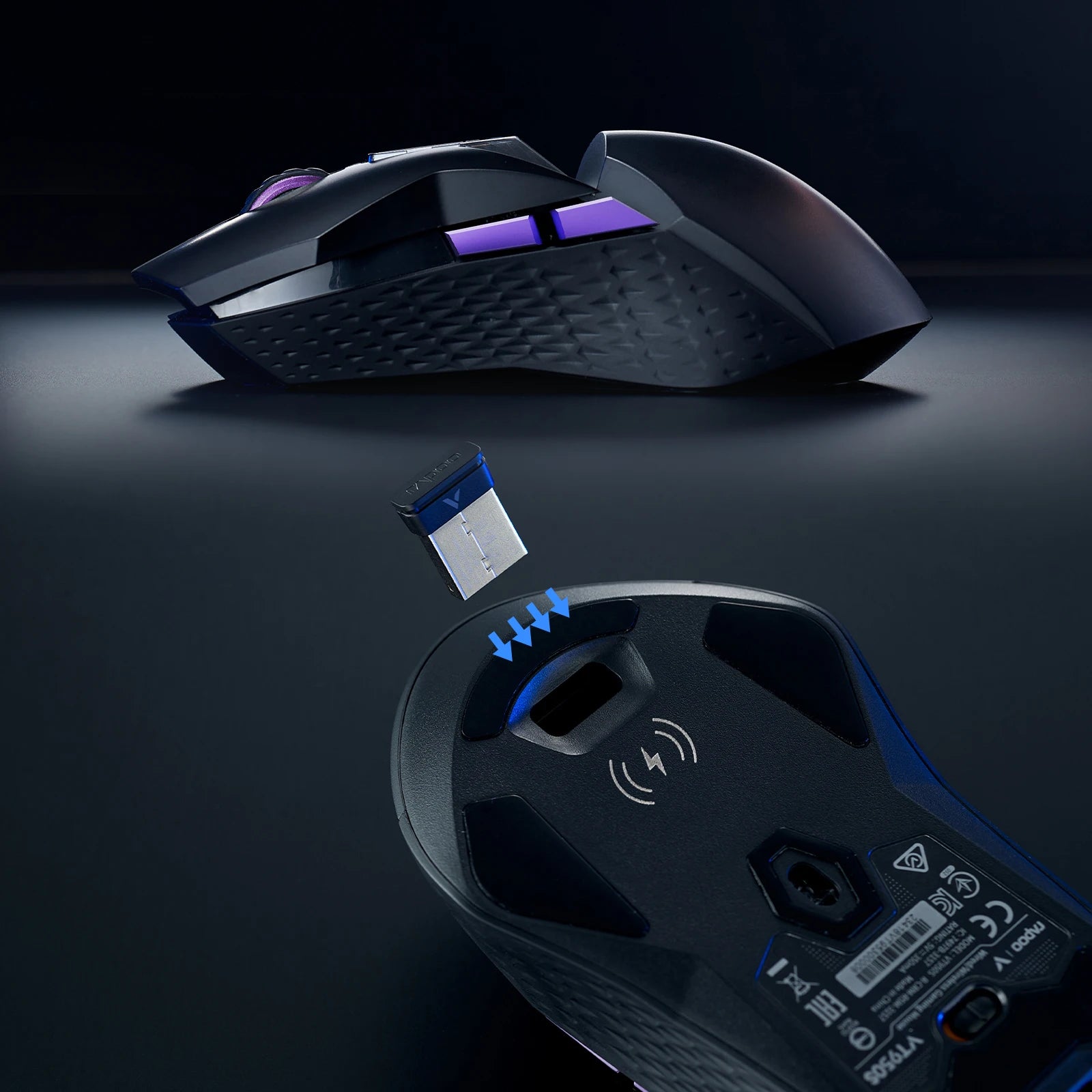 Ergonomische RGB Gaming-Maus mit 26000 DPI kabellos