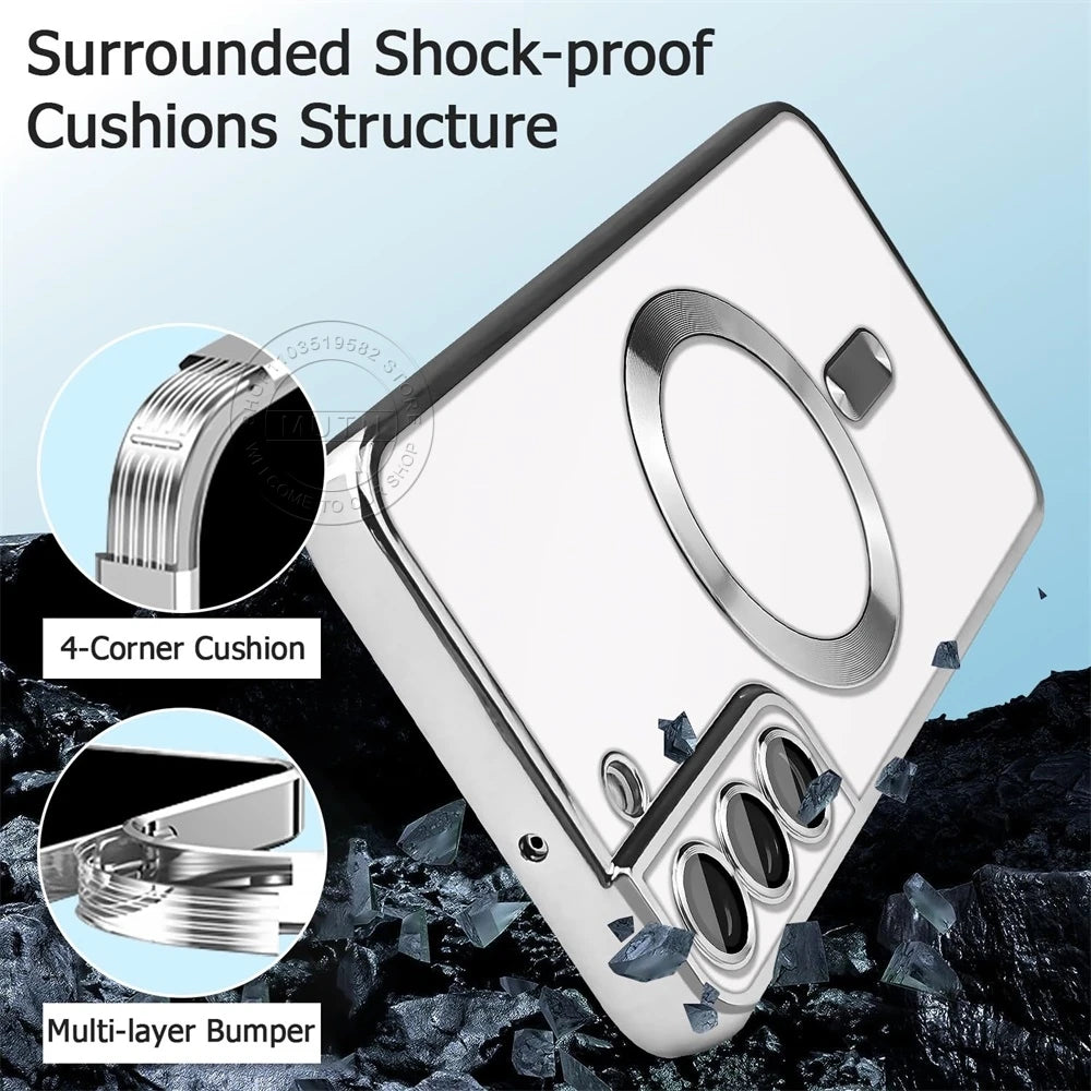 Plating Clear Wireless Hülle für Samsung Galaxy S25