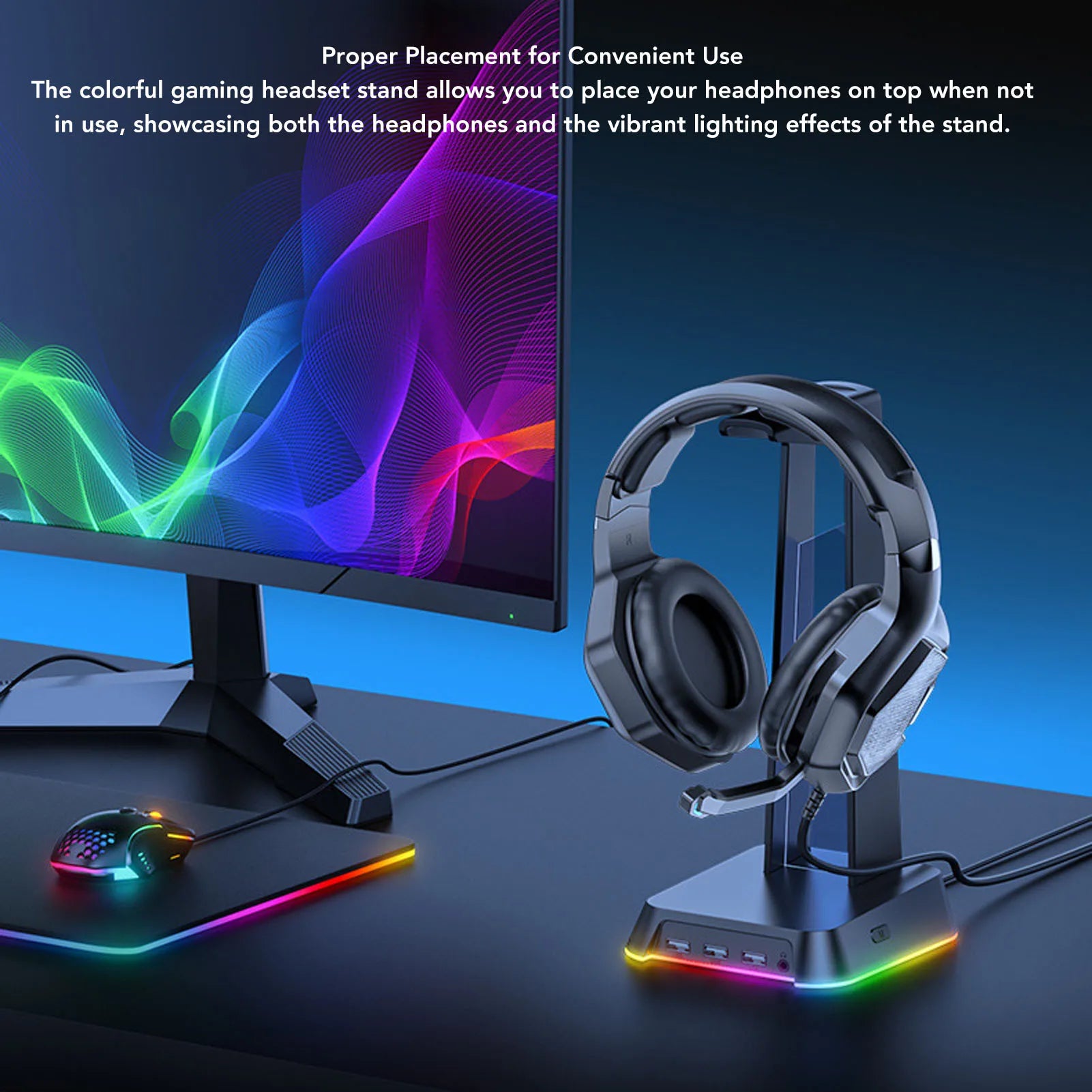 Multifunktionaler Gaming Headset Ständer RGB