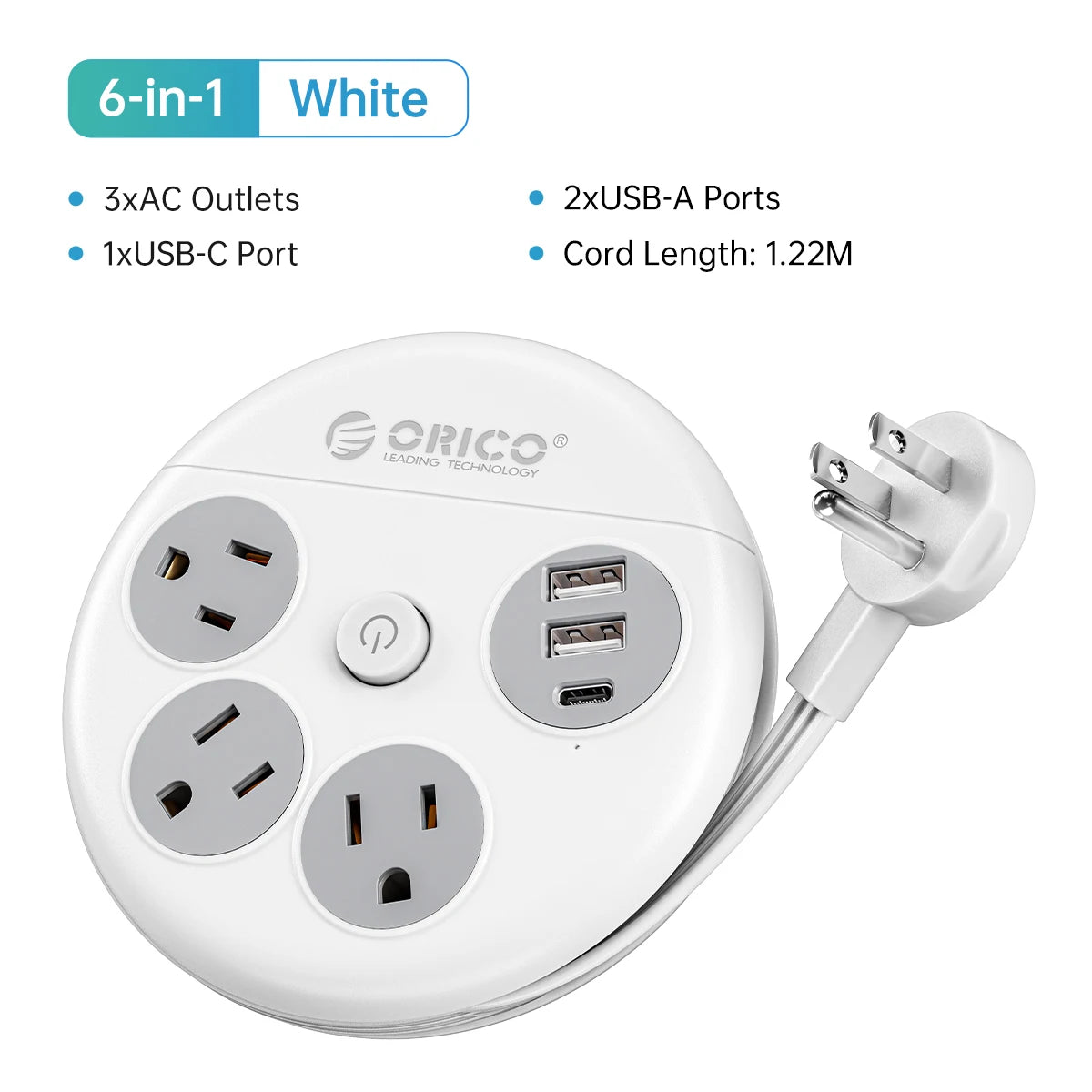 ORICO Steckdosenleiste Reiseadapter USB-C