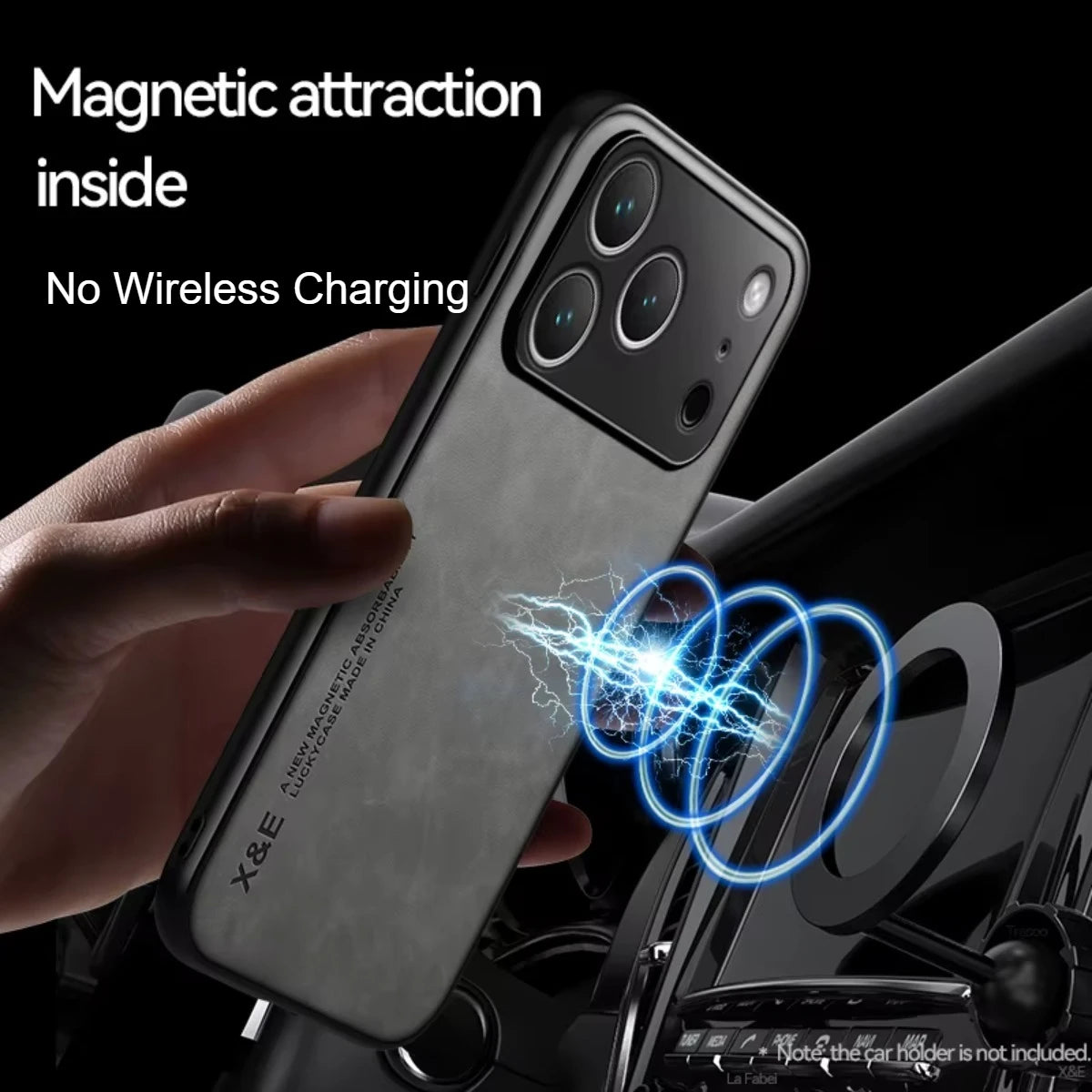 Luxus Lederhülle mit Metallplatte für iPhone 17 Serie