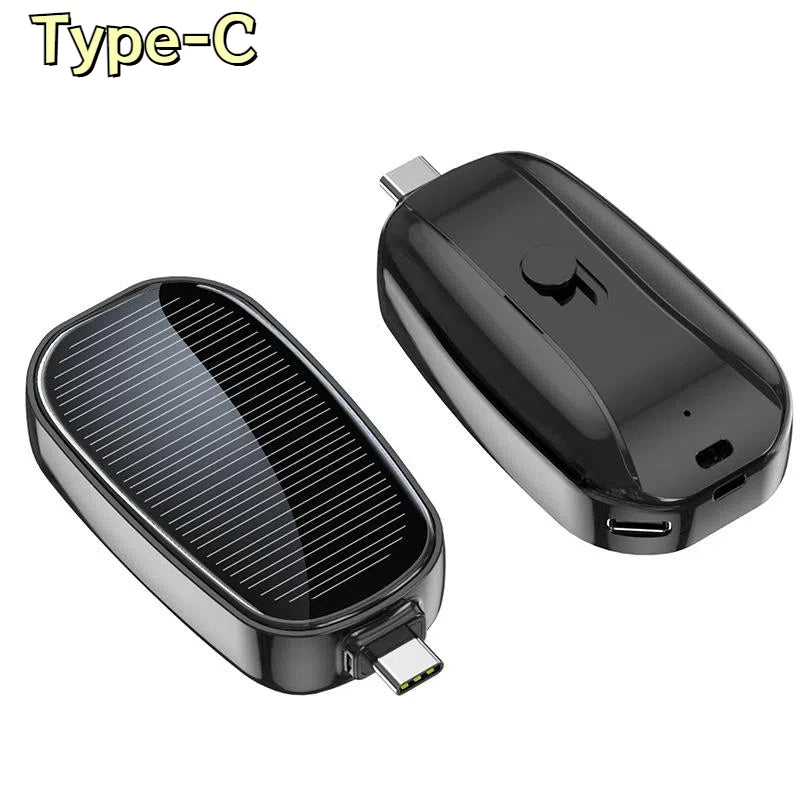 Solar Mini Power Bank 1200mAh Portable Keychain
