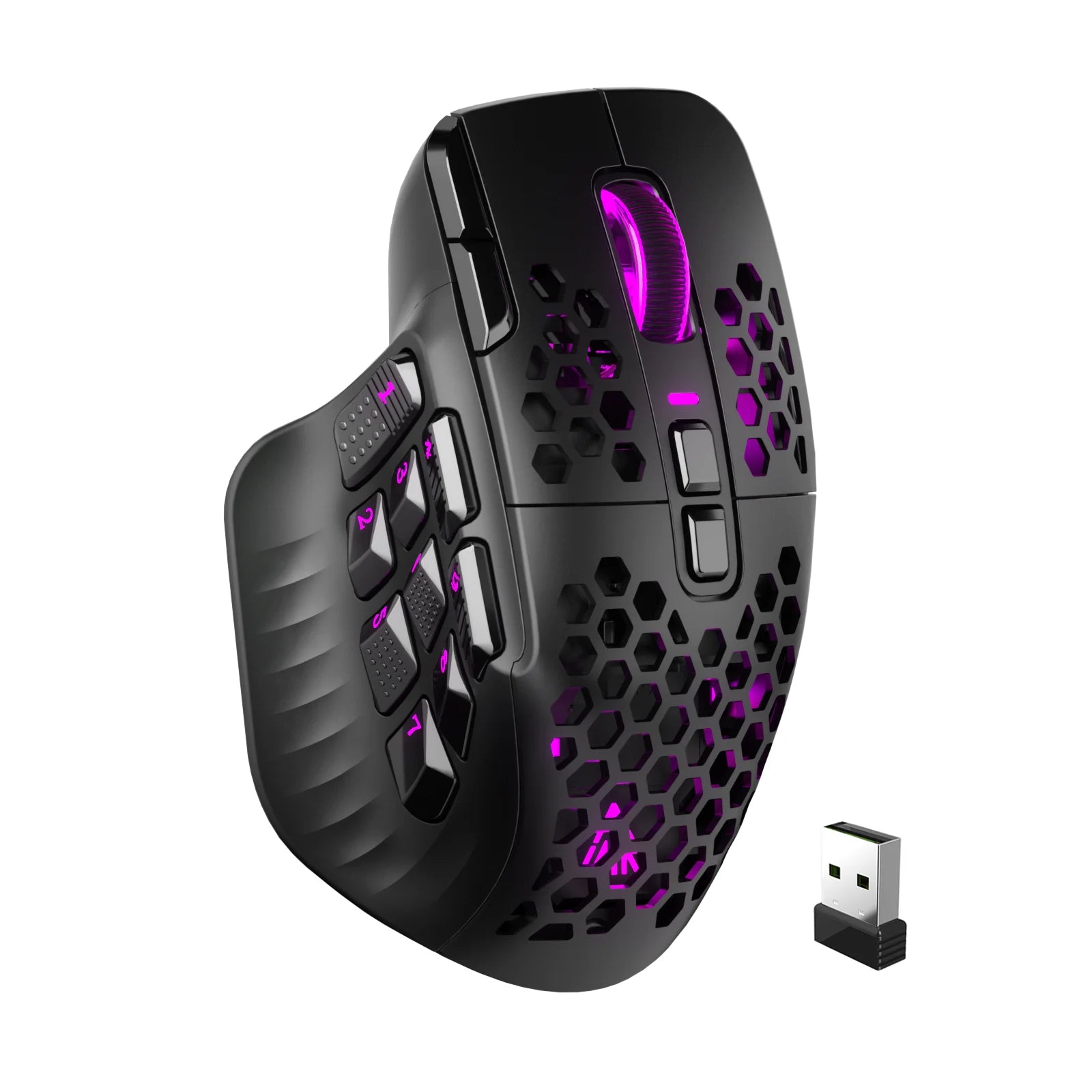 Kabellose MMO-Gaming-Maus mit 16 Tasten & RGB