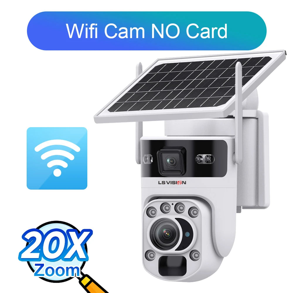 6K 4G Solar Security Camera with 20X Zoom &amp; Tracking