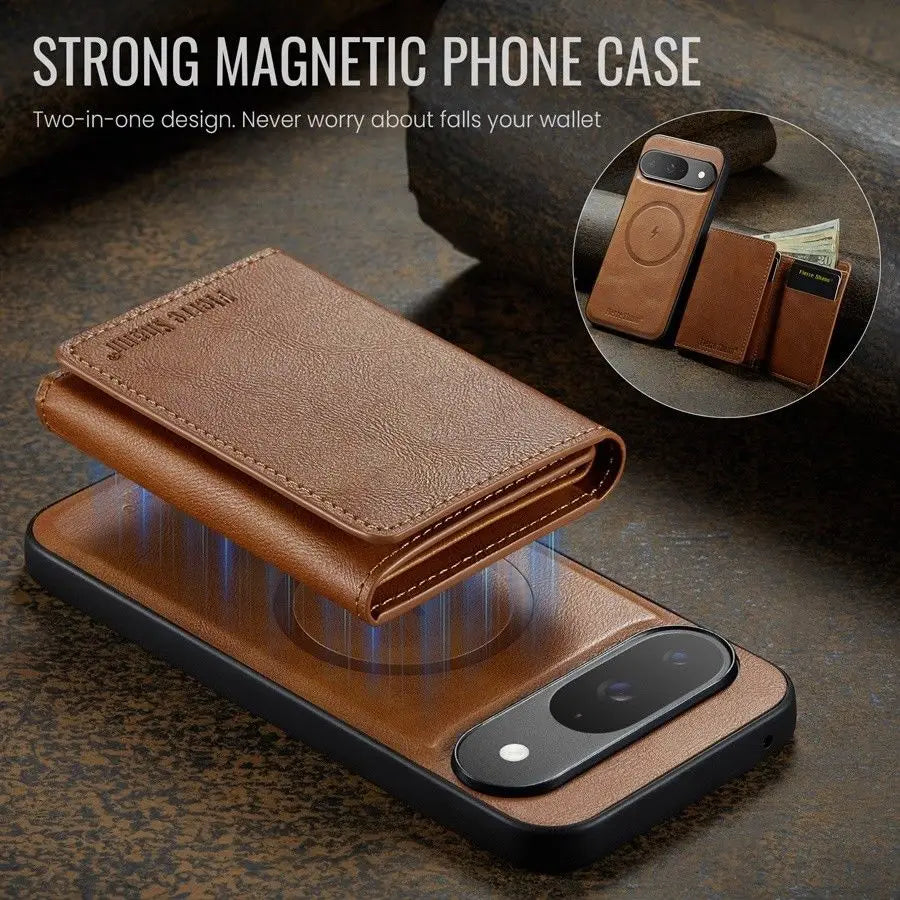 Magnetische Leder Wallet Hülle für Google Pixel 10