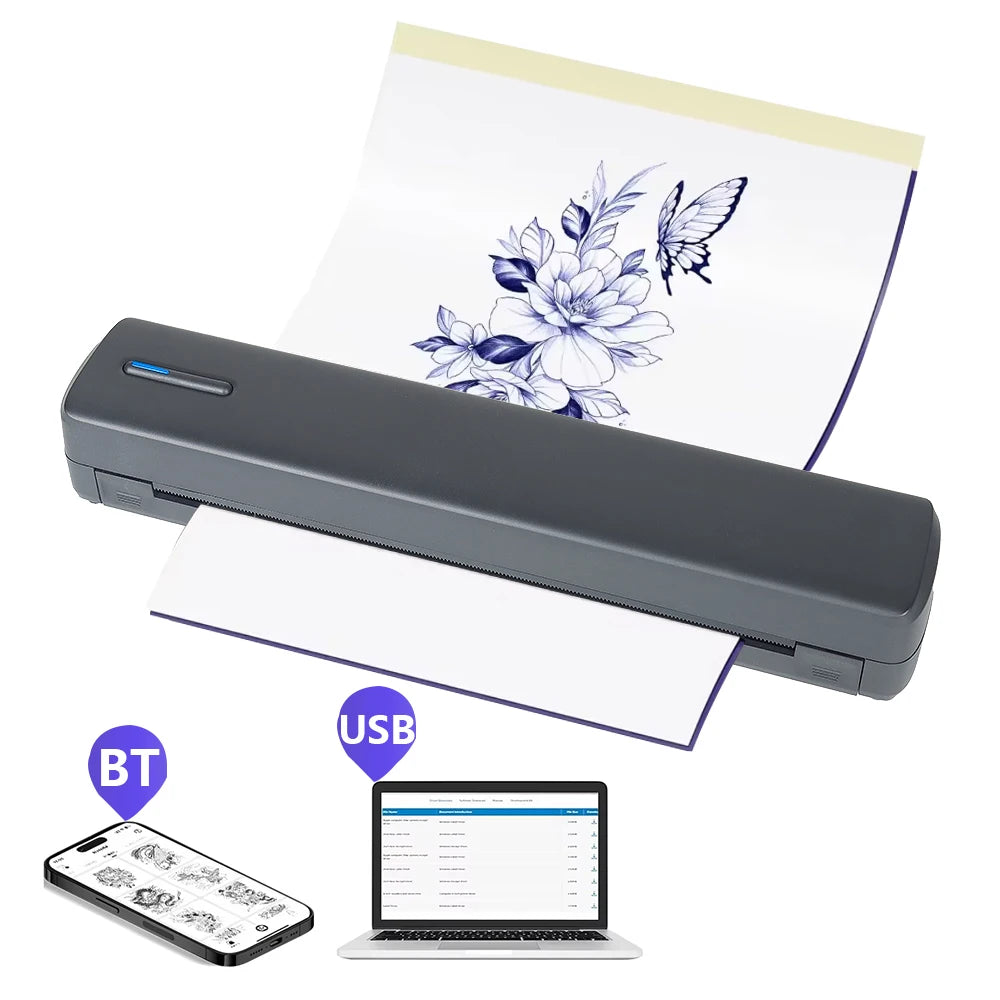 C80 Tattoo Schablonendrucker kabellos A4 Thermodruck