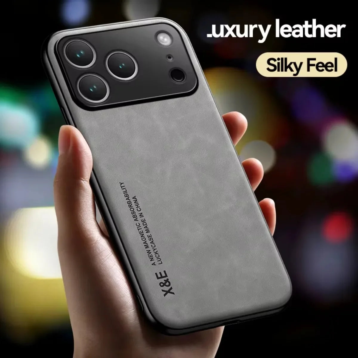 Luxus Lederhülle mit Metallplatte für iPhone 17 Serie