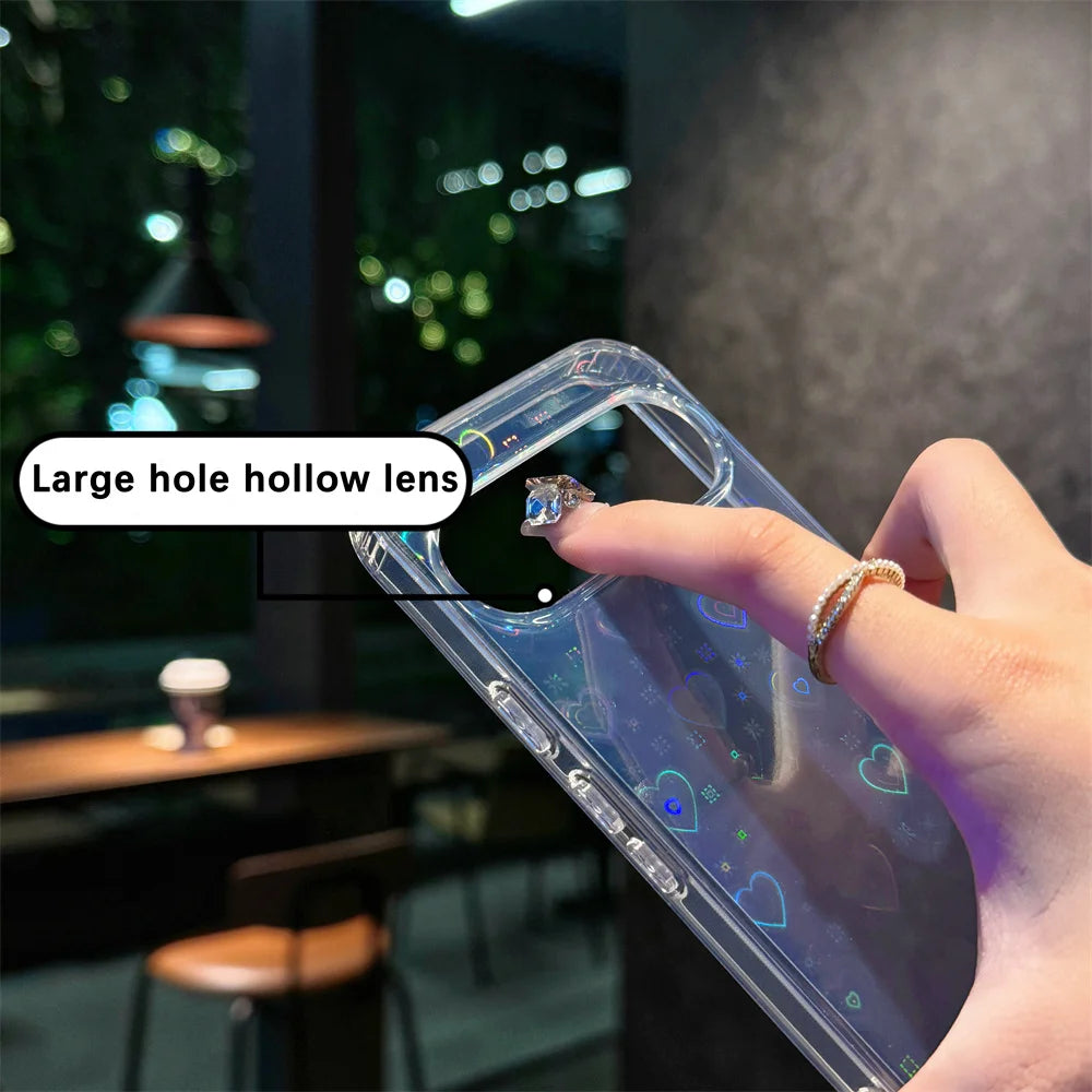 Klare Farbverlauf Herz Hülle Pixel 9 Pro