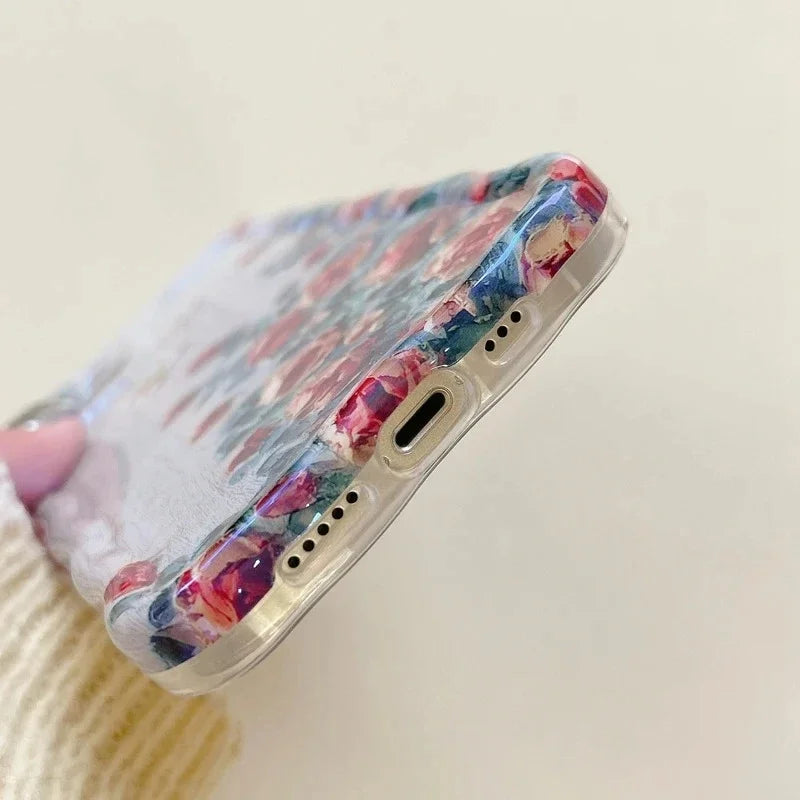 Luxuriöse Laser-Blumen-Handyhülle für iPhone