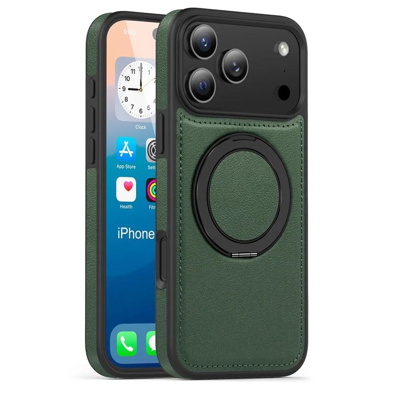 Lederhülle mit Magnet und Ständer für iPhone 17