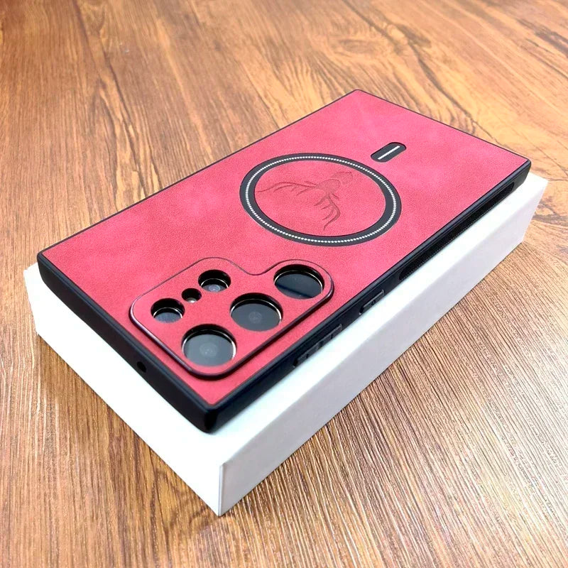 Vintage PU Lederhülle mit MagSafe